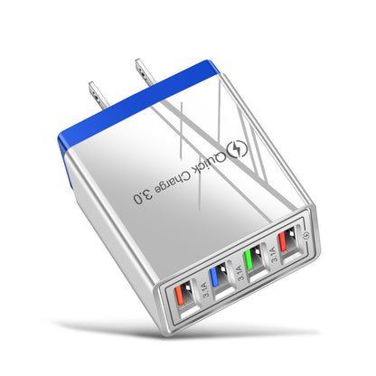 Chargeur USB Charge rapide 3.0 4 Adaptateur de téléphone pour tablette Chargeur mobile mural portable
